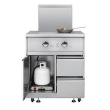 KoolMore 32 in. Outdoor Kitchen Liquid Propane Side Burner with Bottom Cabinet in Stainless-Steel (KM-OKS-SBC)