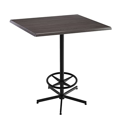 Holland Bar Stool Co. OD21642BWOD36SQChar 42" Tall OD216 Season 36" x 36" Square Charcoal Top Indoor/Outdoor Table