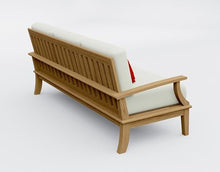 WholesaleTeakFurniture Somer 1 Piece Teak Wood Sofa Set: Sofa with Cushions in Outdoor Sunbrella Fabric #5404 Canvas Natural