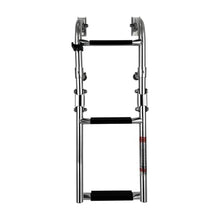 Stainless Steel 2+1 Step Ladder Folding Step Ladder with Teak Treads for Boat Yacht Hardware