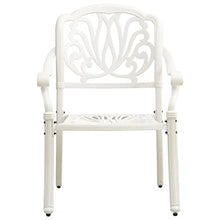 HKTMGDNG 3-Piece White Cast Aluminum Bistro Set with Umbrella Hole