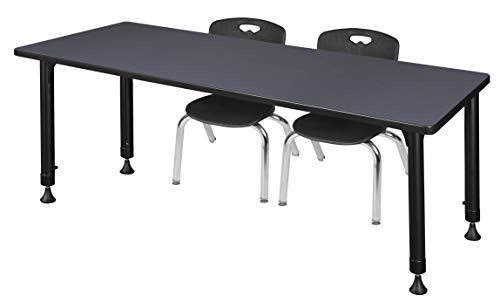 Regency Kee Adjustable Classroom Table Set with 12" Andy Chairs Grey/Black