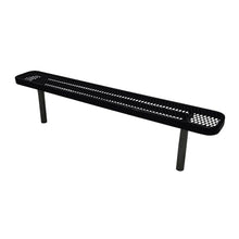 COATEDOUTDOORFURNITURE Bench, Black, Expanded, 6Ft, No Back, Inground
