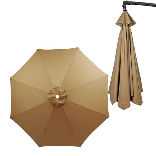 FKTHYO Parasols Garden Umbrella Cover 300cm/2.7M/2.300cm/2M Durable Replacement Canopy for Cantilever Parasol with 6 or 8 Arms Parasols,Khaki-200cmX100cm