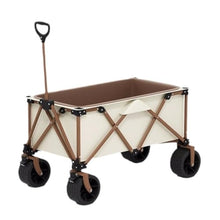 Portable Beach Trolley Cart Lightweight Folding Outdoor Camping Trailer Oxford Cloth Stroller for Campground Gatherings White