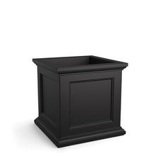 Mayne Fairview 28in Large Square Planter, Black