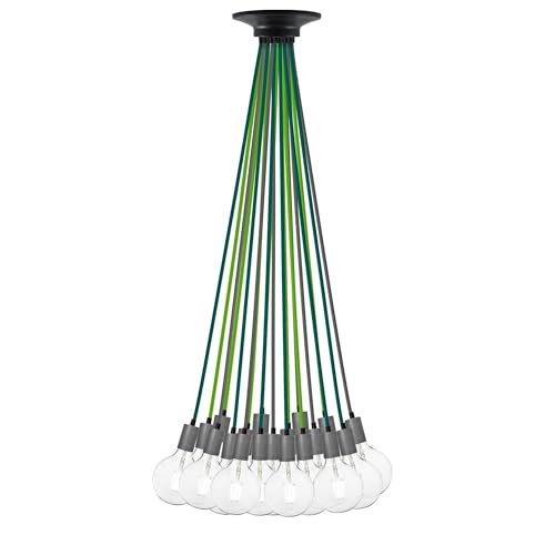 Hangout Lighting Tropical Green Lights. Tropical Green Grey Mix w/Modern Steel 19 Pendant Chandelier