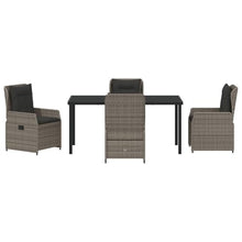DYRJDJWIDHW Modern 5-Piece Grey Poly Rattan Garden Dining Set, Outdoor Patio Furniture with Table and 4 Chairs, All-Weather Wicker Bistro Set for Backyard, Balcony, Deck