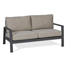 Afuera Living Aluminum All-Weather Outdoor 2-Seat Sofa, Patio Bench with Rust-Resistent Frame and Three Layer Foam Seat Cushion in Slate Gray/Tan, for Garden, Porch, 31" H x 54.5" W x 29.5" D