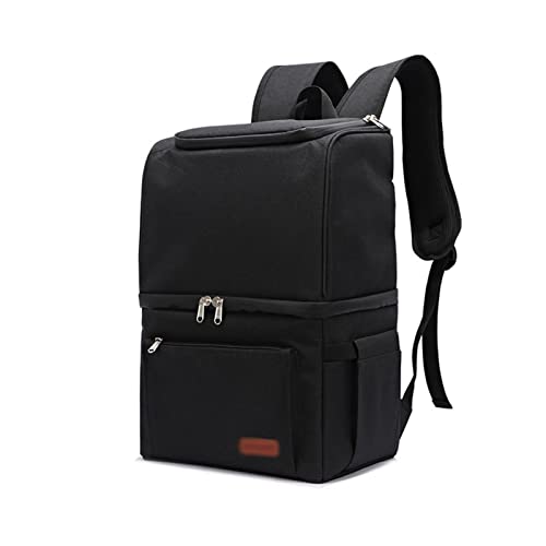 Thermal Lunch Bag Cooler Backpack for Food Refrigerator Ice Beer With Bottle Opener Large Capacity Outdoor Travel Picnic Bags (Color : Black Size : As shown)
