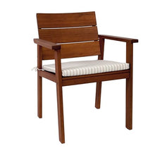 Brampton Patio 11-Piece Extendable Dining Table Set Eucalyptus Wood with White Cushions Brown