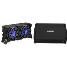 KICKER 10-Inch Loaded Marine Sub Enclosure with Passive Radiator & 48KXMA5004 Amp Bundle