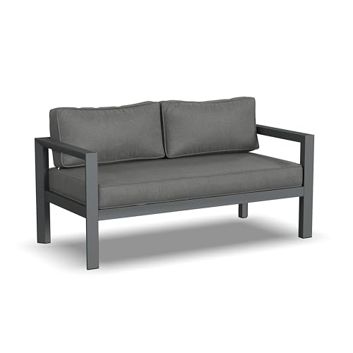 Homestyles Grayton Outdoor Aluminum Loveseat Grey