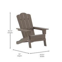 Taylor & Logan Nellis Adirondack Chair with Cup Holder, Weather Resistant HDPE Adirondack Chair in Brown, Set of 4