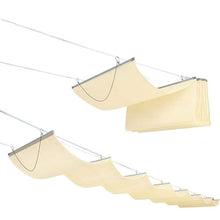 GZHERVICES Gazebo Canopy Cover, Retractable Wave-Shaped Sunshade, Gazebo Roof Sun Sail, Outdoor Fabric Cover, Suitable for Deck, Patio, and Backyard, Beige(4x9m)