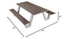 Pangea Home Lukas Picnic Table, White Frame and Grey Polyresin