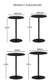 Fodalob Outdoor Pub Bistro Table Round Dining Table, for Pub Dining Bistro, Black(Bright Black,48x72cm)