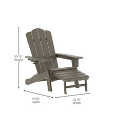 Flash Furniture HDPE Adirondack Chair with Cup Holder and Ottoman, Brown
