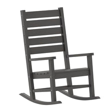 Flash Furniture Manchester Commercial Grade Outdoor Rocking Chair, All-Weather HDPE Indoor/Outdoor Rocker, Set of 2, Gray