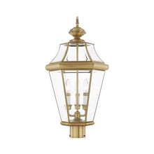 Livex Lighting 2364-01 3-Light Outdoor Post Lantern, Antique Brass