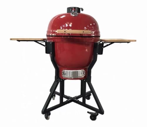 JOSOGO 24 Inch Large Ceramic Charcoal Grill, Outdoor BBQ Smoker Oven for Backyard Home Party Cooking
