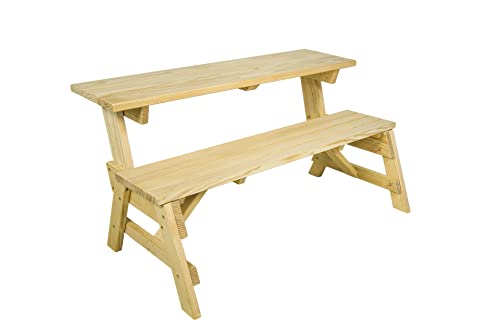 Amish Casual 2-in-1 Heavy-Duty 800 Lb Convertible Picnic Table Bench (Unfinished)