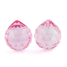 Faceted Ball Crystal Mixed Colors Prism Pendant Prism Ball For Parts X-mas Glass Size - (Color: Pink/Size: 20mm 260pcs)