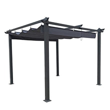 SPOFLYINN Modern Aluminium Pergola Shelter for Gardens Terraces, Backyard, Metal Frame Support Outdoor Patio Retractable Shade Canopy Sunshelter 13x10 Ft Gray As Shown One Size