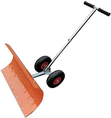 Snow Shovel Heavy Duty Rolling Snow Shovel with Adjustable Height Handle|Snow Pusher Used for Clear Snow On The Road Snow Pusher