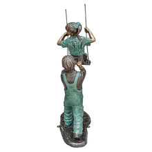 Design Toscano Swinging Children Cast Bronze Garden Statue 50 Inch Two Tone Bronze & Verdigris