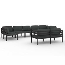 KDACVBMG 9 Piece Patio Lounge Set with Cushions Aluminum Anthracite