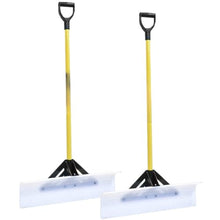 LIRHIQYGF 50530 2-Pack 30" Snow Pusher Shovel with UHMW Poly Blade, Fiberglass Handle and D-Grip