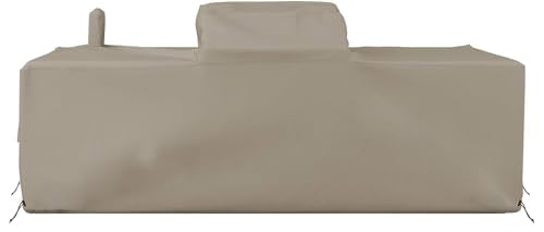 Covers & All Outdoor Kitchen Island Cover, Customize Left Right & Straight Shapes,12 Oz Waterproof UV & Weather Resistant Patio BBQ Grill Island Protector with Handles Air Vents (Beige)