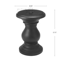 Christopher Knight Home Oriana MGO Outdoor Patio Side Table Umbrella Base, Heavy Duty Patio Umbrella Stand Outdoor Base with Hand-Turn Tightening Knob, Lounger Small Patio Coffee Table, Black
