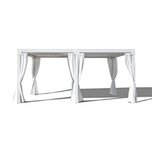 MeetLeisure 12' x 16' Outdoor Louvered Pergola with Adjustable Roof White Frame