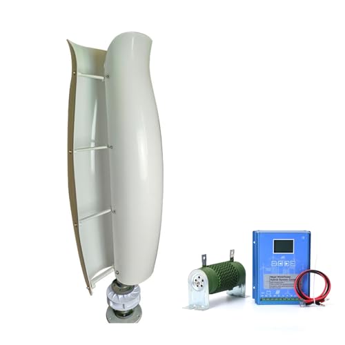 OLONETO Tulip Type Vertical Wind Turbine 3KW Small Wind Turbine 12V/24V Wind and Solar Complementary Power Supply System (Color : White, Size : 12V)