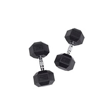 Body-Solid Rubber Hex Dumbbell Set 5-50 lbs Black