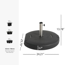 AMZSTAN Outdoor Umbrella Base with Wheels, 133 lb Heavy Patio Umbrella Stand with Concrete Core and Resin Frame, Mobile Market Umbrella Holder for Garden and Deck