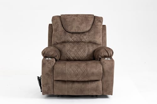 FANYE Electric Power Lift Chair with Massage and Heat, Brown V