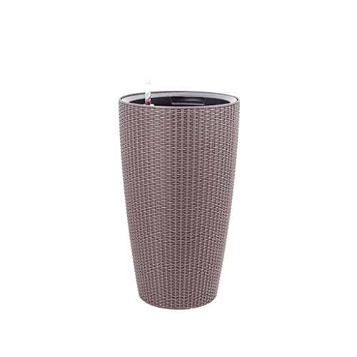 HIHELO Planters Resin Plastic Flowerpot Garden Art Vase Plant Stand Automatic Water-Absorbing Flowerpot Home Flowerpot Nursery Pots (Color : F)