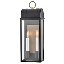 Hinkley Campbell Medium Outdoor Wall Mount Lantern, Black/Burnished Bronze