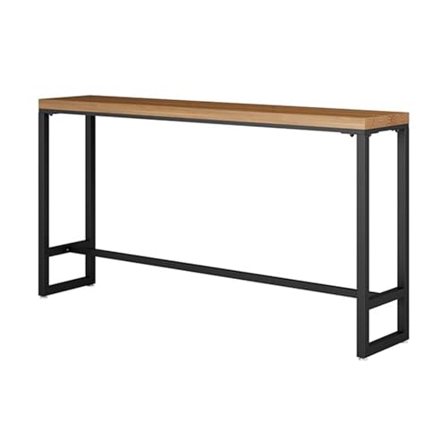JYPIINFS Vintage Wrought Iron & Solid Wood Bar Table Sturdy Cafe & Living Room Furniture Ideal for Tea Shops & Coffee Bars Compact(120x40cm)