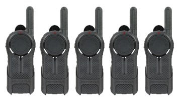 Motorola Solutions 5 Pack DLR1020 Two Way Radio Walkie Talkies Black