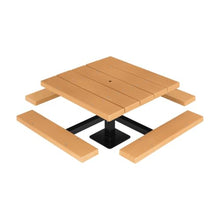 BarcoBoard 48 in. Square Pedestal Picnic Table, Surface Mount, Cedar