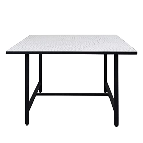 Bloomingville Ceramic and Metal Mosaic Top Indoor/Outdoor Coffee Table, 47" L x 47" W x 30" H, Multicolor (AH2194)