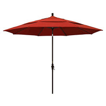 California Umbrella 11' Round Aluminum Market Umbrella, Crank Lift, Collar Tilt,Sunset