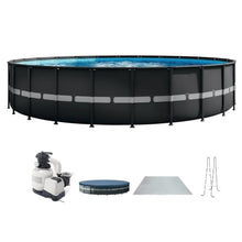 24ft x 52in Round Metal Frame Above Ground Pool Set w/Filter Pump & Ladder