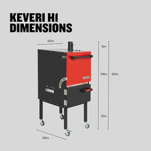 Keveri Multi-Purpose Charcoal Oven Outdoor Grill Red Medium Rare