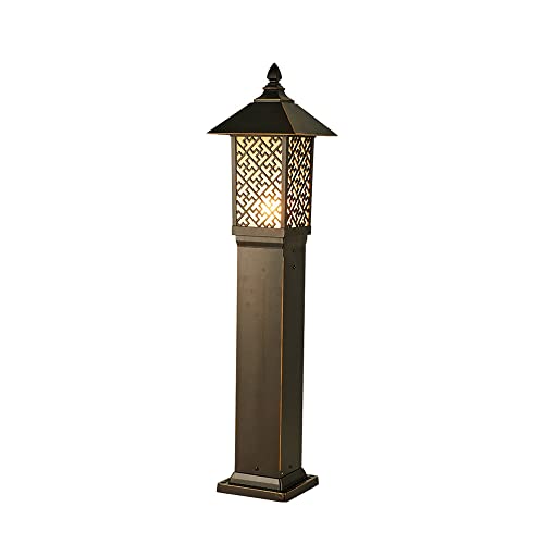 KADELONG V-intage Outdoor Lawn Lights E27 1-Light Waterproof Yard Lamps - Villa Porch Patio Lighting Fixture Garden Landscape External Floor Mount Path Lights H33.49in,Chandelier Lighting, jq-842