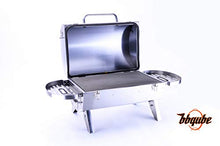 BBQube Kamado-Go 275 Portable Charcoal Smoker Tailgating Grill with TempMaster Auto Temperature BBQ Controller, Stainless Steel, Folding Side Table/Handle Innovative Design Finest Craftsmanship